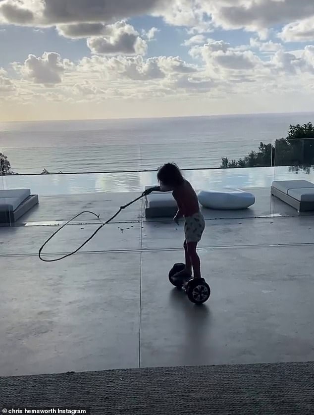 What a gift!  The estranged parents seem to have strewn a flying board for their toddlers, and an Indiana Jones-style whip, the boy was hovering around his head as he wandered around the backyard