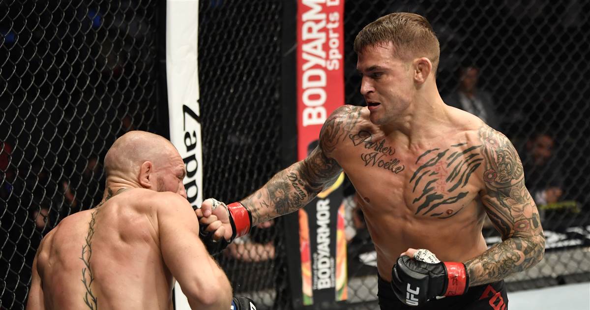 Dustin Poirier knocks Connor McGregor in the second round at UFC 257