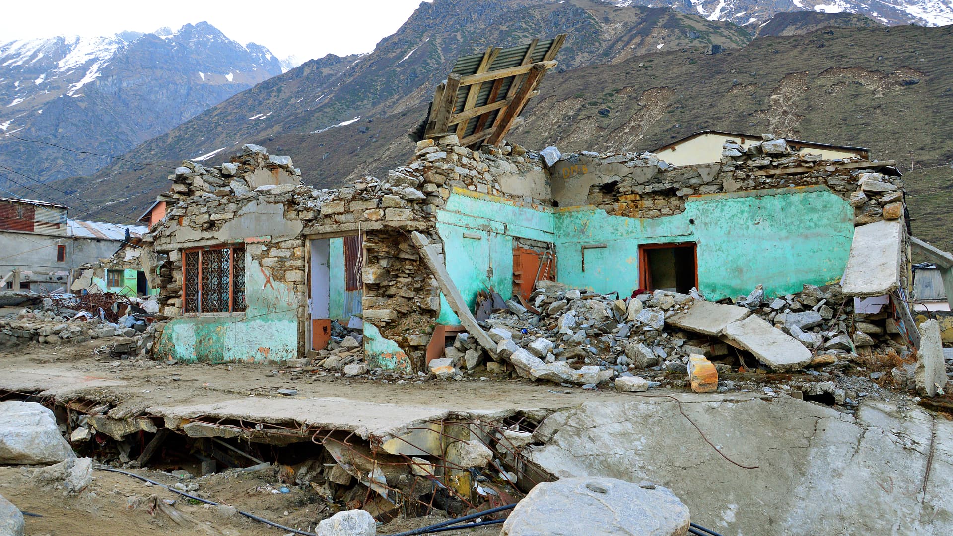 The rockslide caused deadly floods in the Himalayas