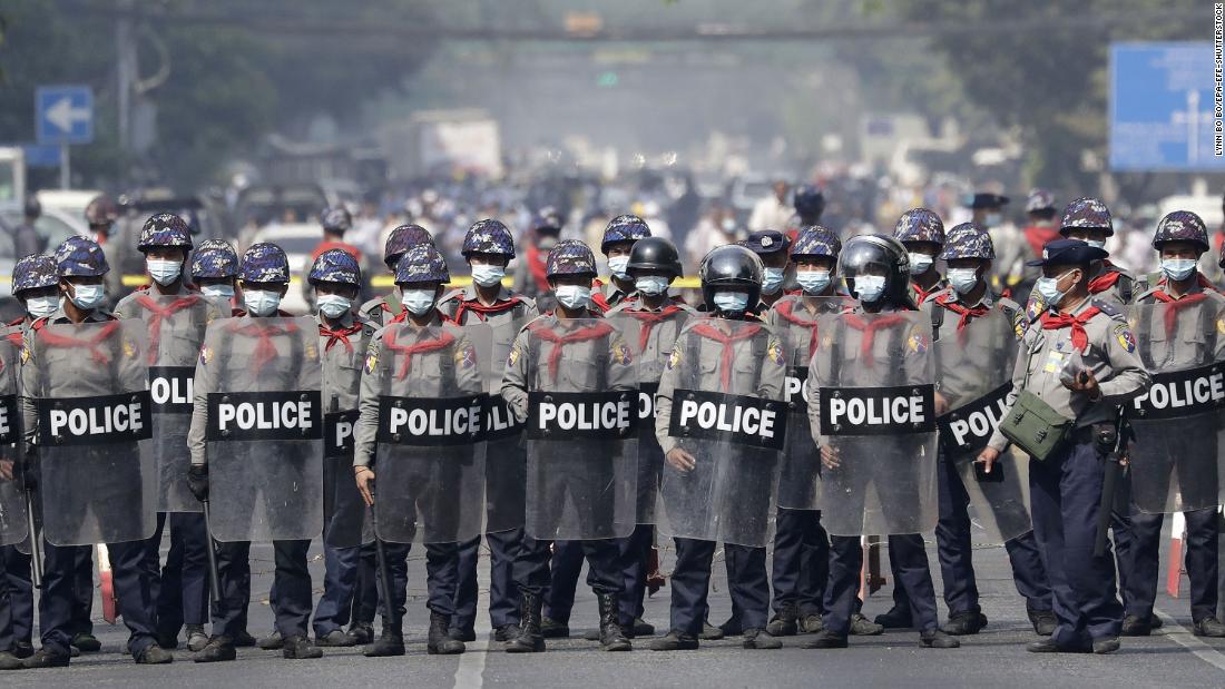 Myanmar police shot dead two protesters on one of the bloodiest days since the coup