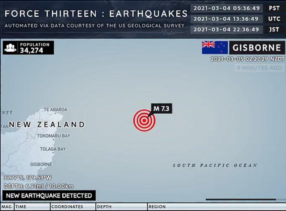 Tsunami warning after a strong earthquake off New Zealand