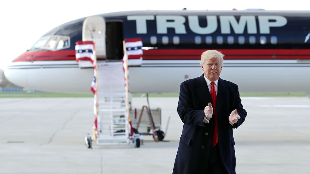 Trump makes his Trump Force One plane float again