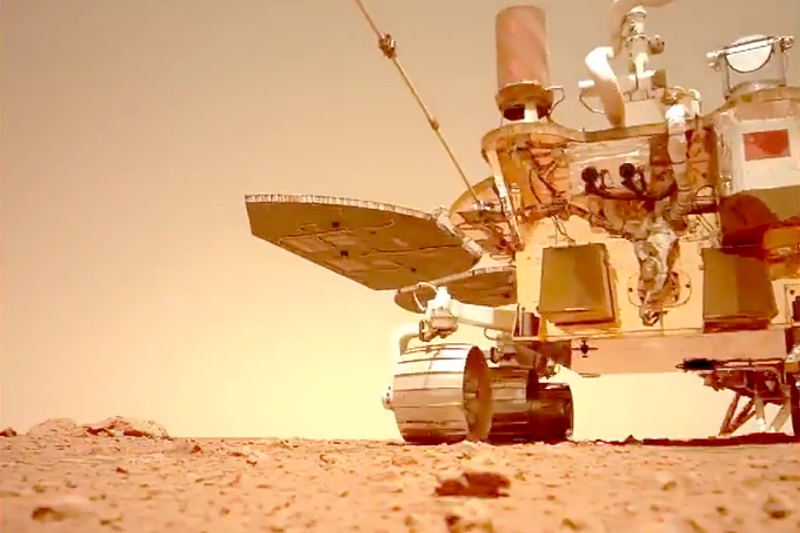 China shares video and audio clips from its rover on Mars