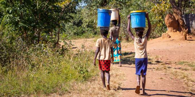 Children fetch water