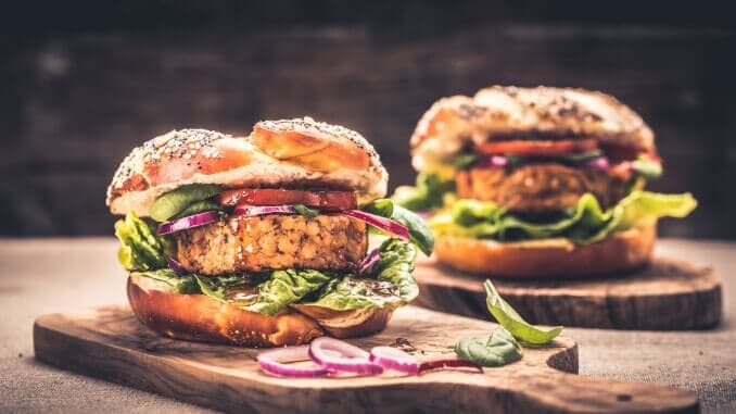 Veggie burger is a vegetarian meat alternative