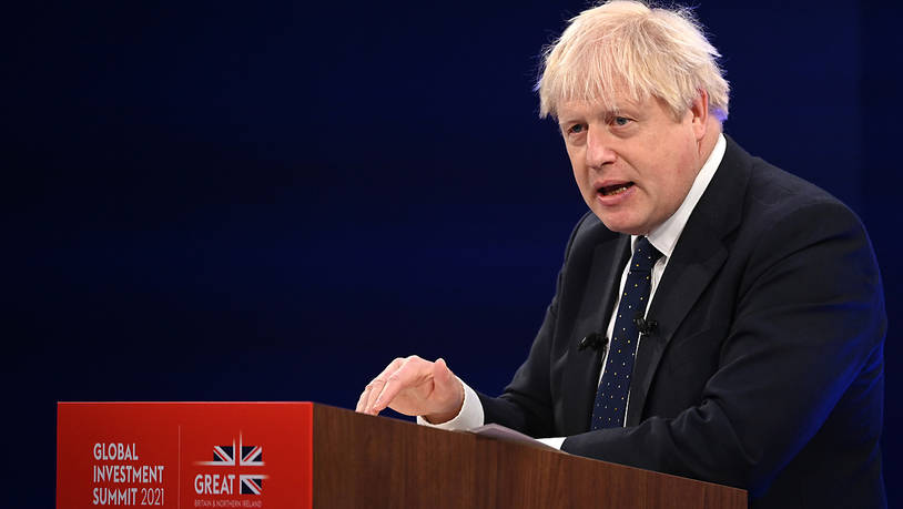 Großbritanniens Premierminister Boris Johnson spricht bei einer Veranstaltung in London. Foto: Leon Neal/POOL GETTY/AP/dpa