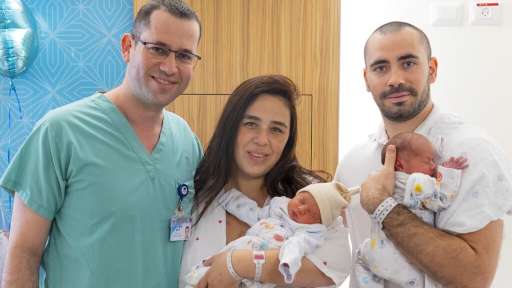 A woman with two wombs gives birth to twins