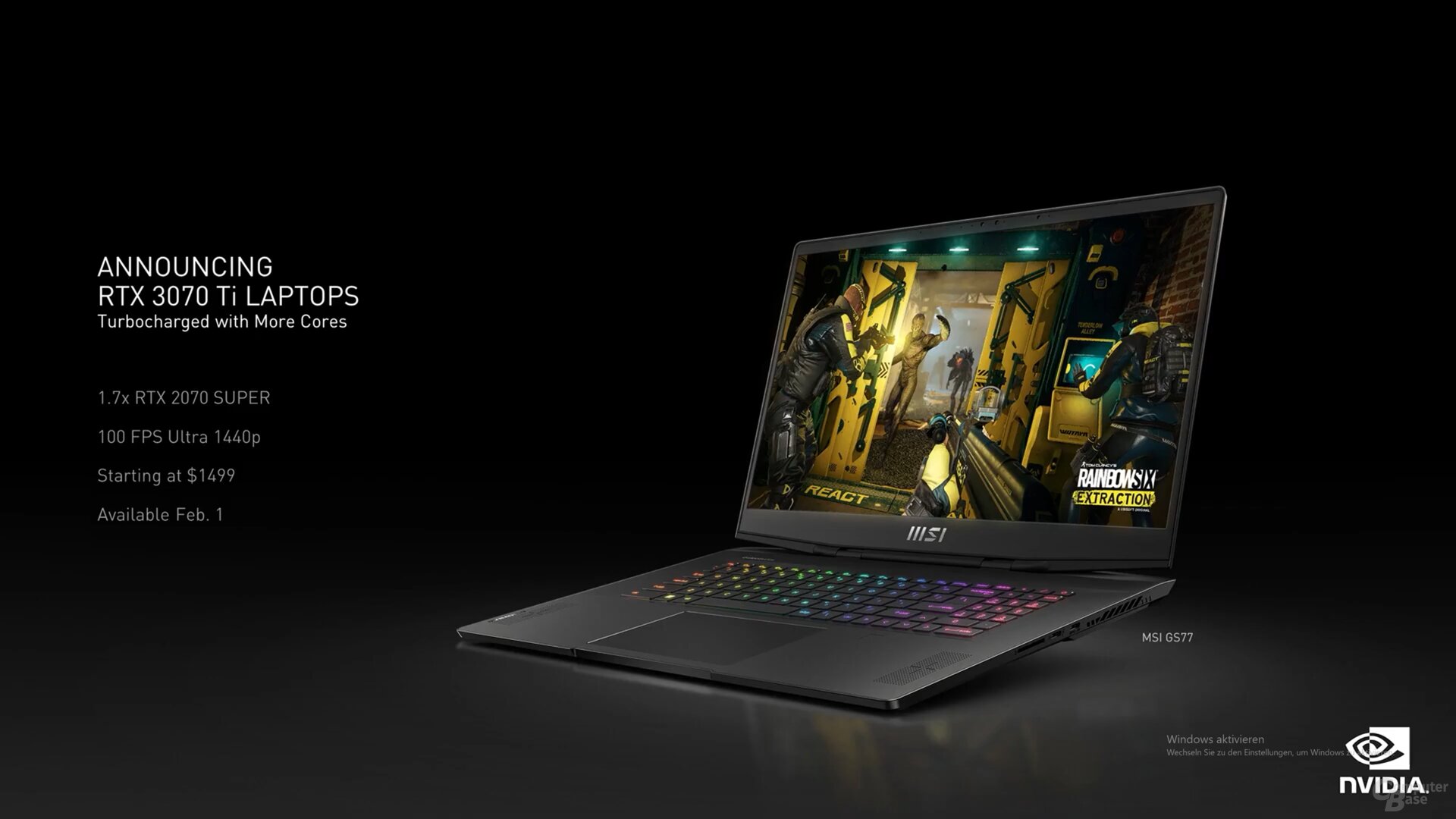 New GeForce RTX 3070 Ti Laptop GPU