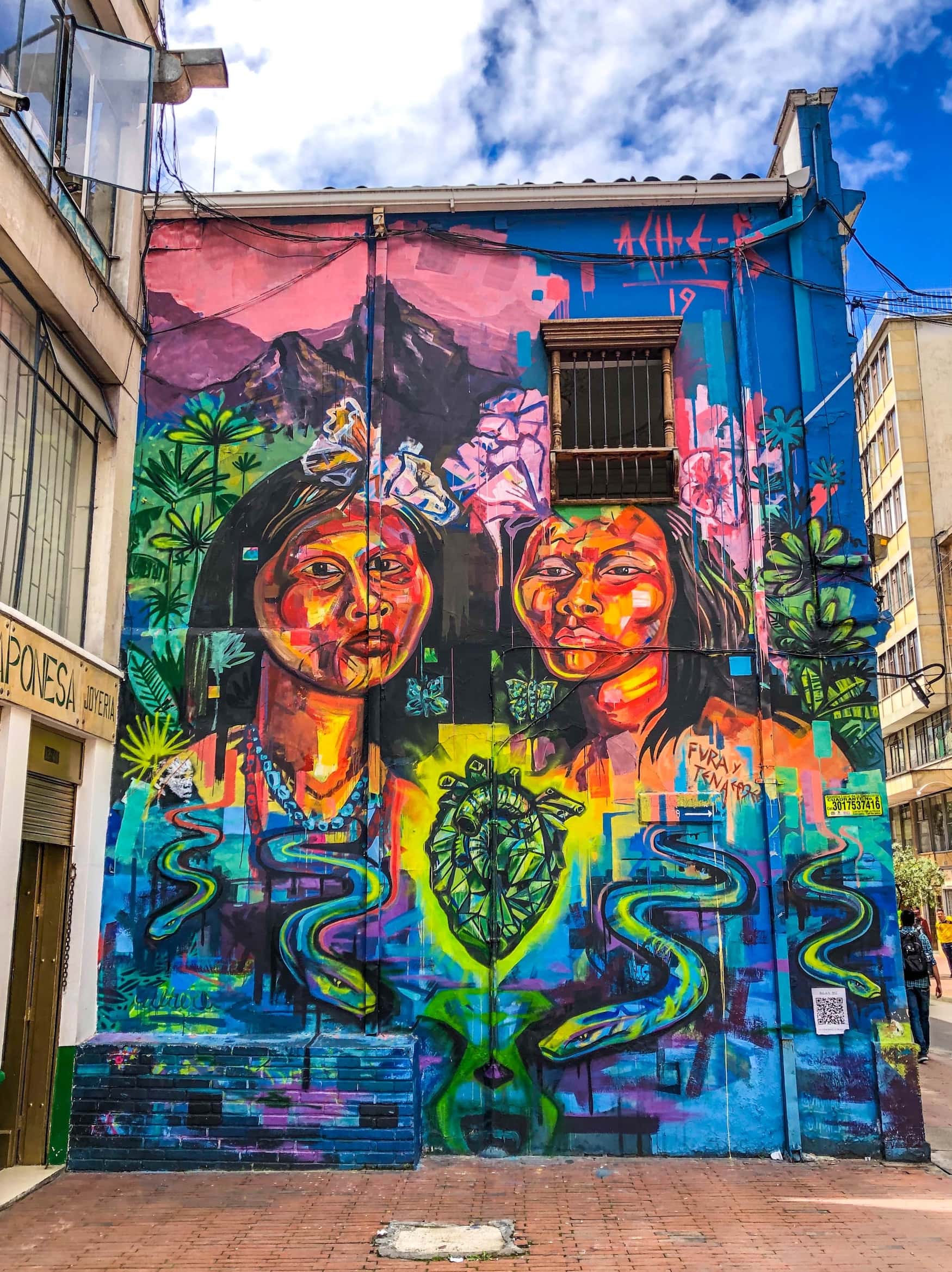 Colorful street art in Bogotá, one of the best cities in the world for street art