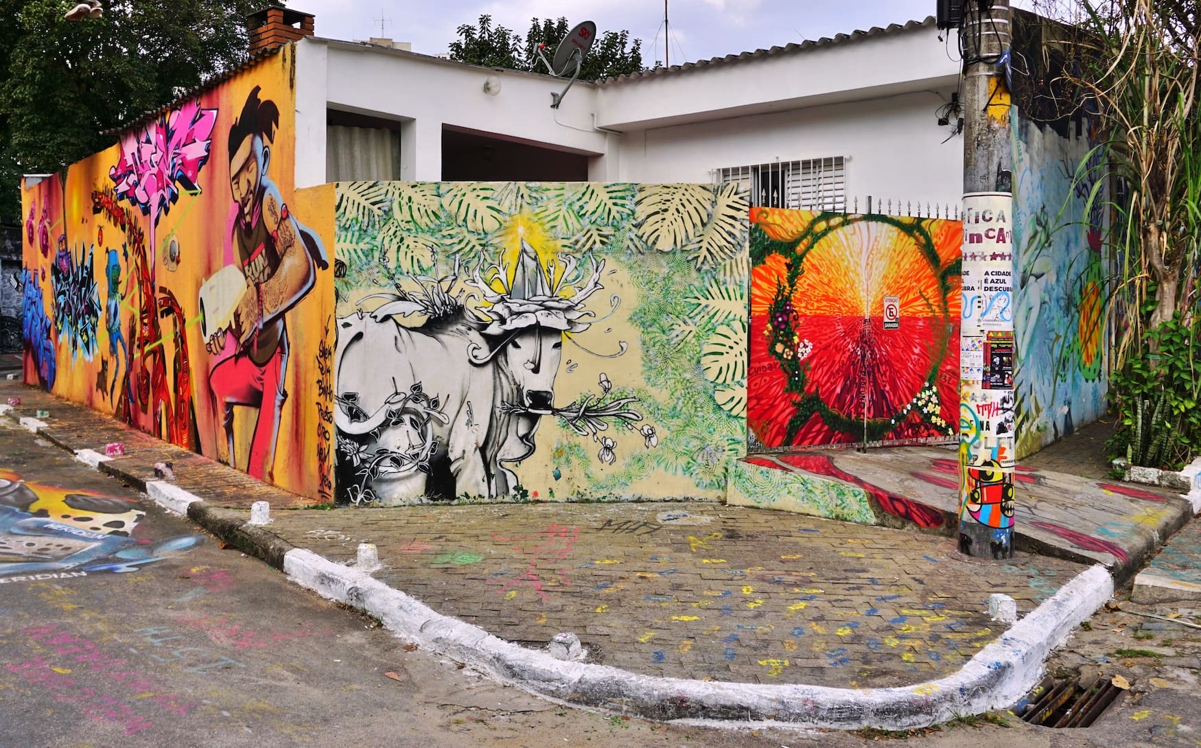 Colorful mural in Sao Paulo