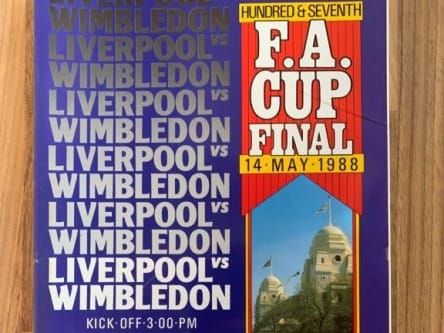The program of the 1988 FA Cup Final between Wimbledon and Liverpool.