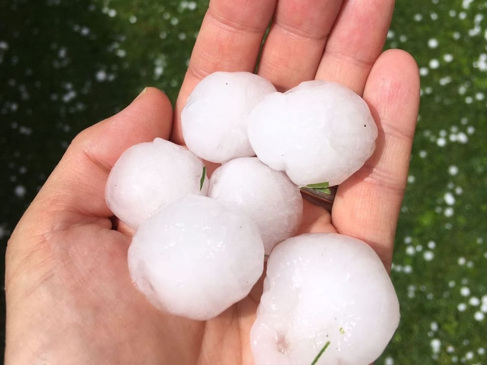 Several centimeters of hail