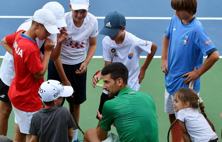 In Bosnia, Djokovic is guiding young fans to the secrets of the game of tennis.
