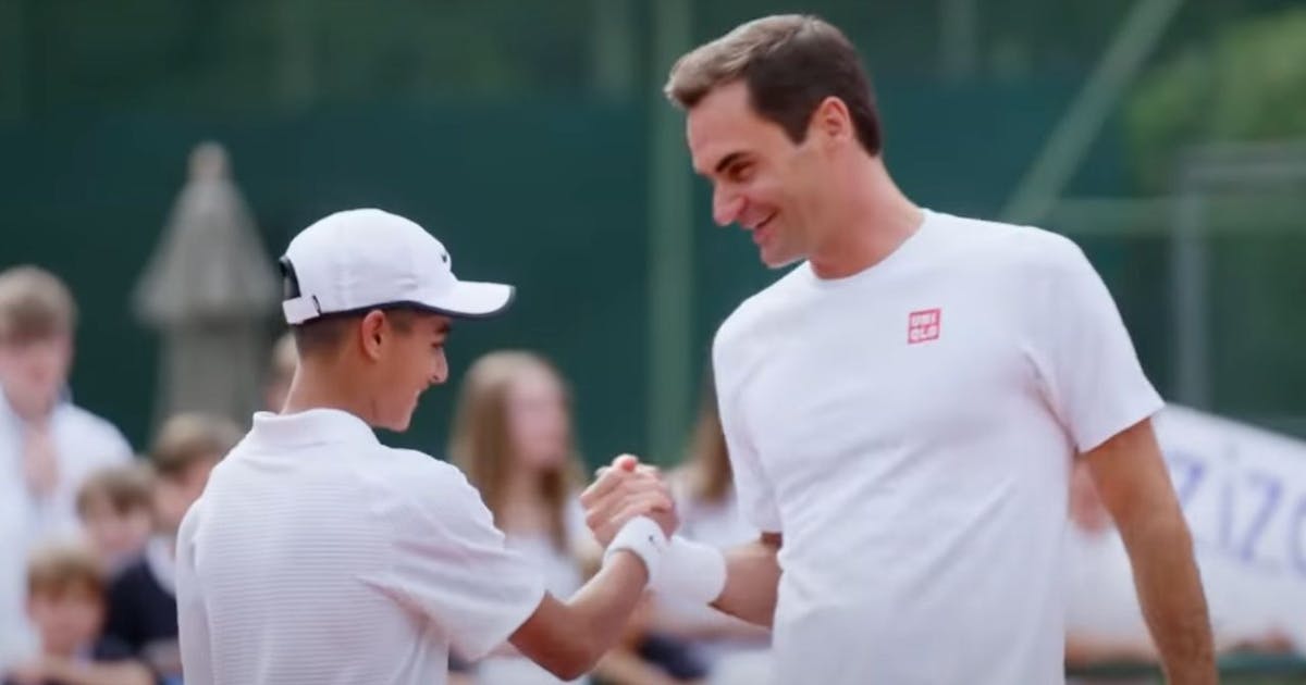 Promise kept.  Roger Federer realizes the super talent "Zizou" a childhood dream.